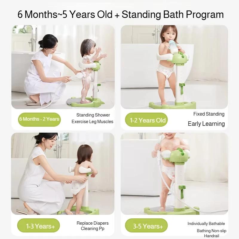Support de douche réglable pour bébé, dispositif de bain antidérapant pour enfants, support de bain
