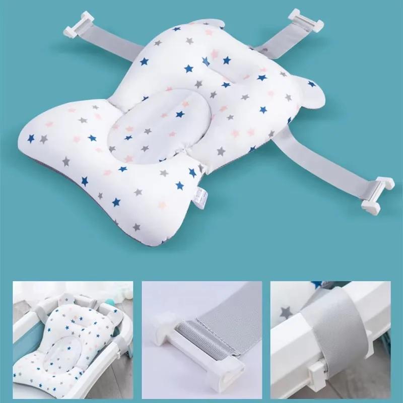 Tapis de soutien de siège de bain pour bébé, antidérapant, doux et confortable, coussin de corps pli
