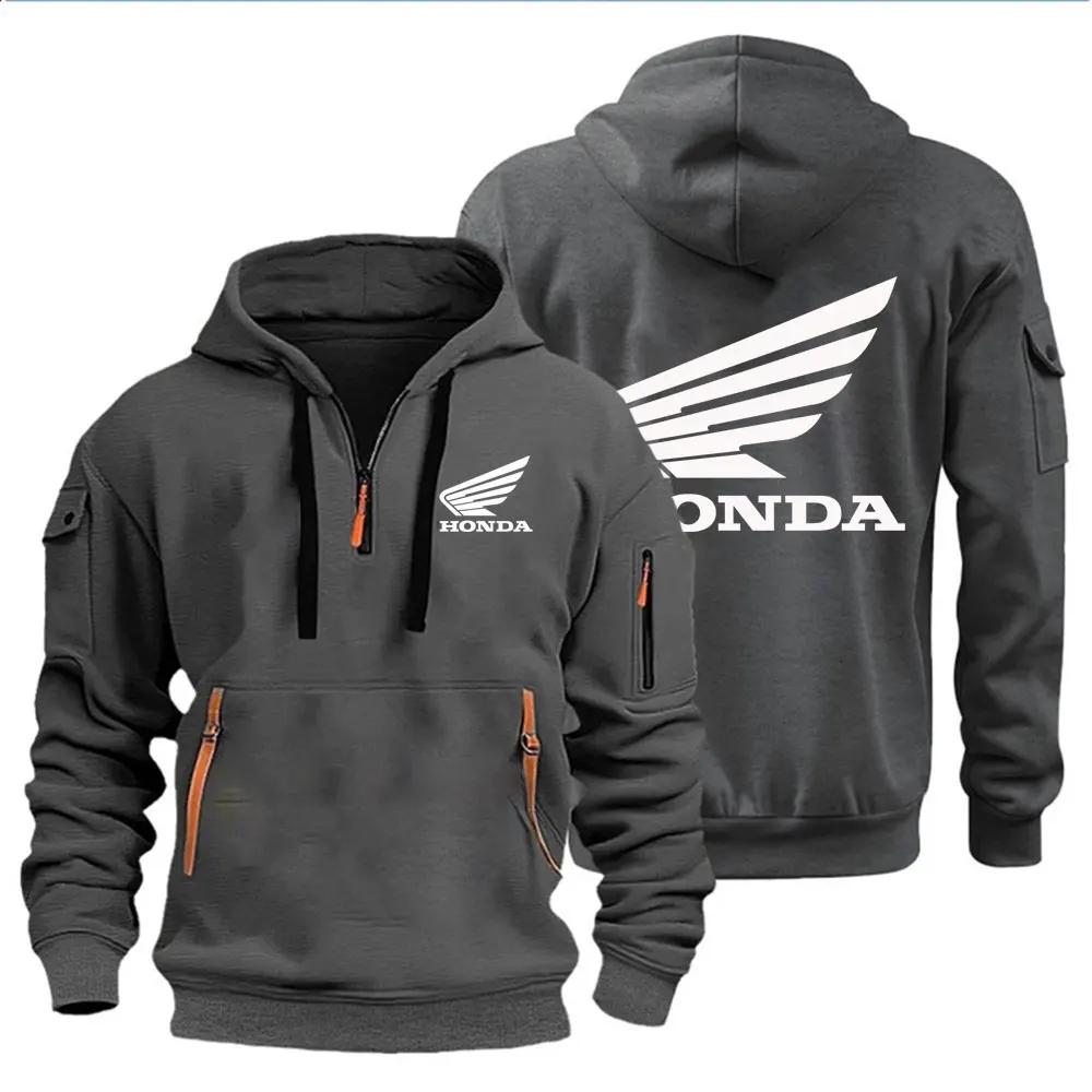 Vêtements pour hommes sweat à capuche veste de moto Honda Wing Logo imprimé sweat pull veste de mota