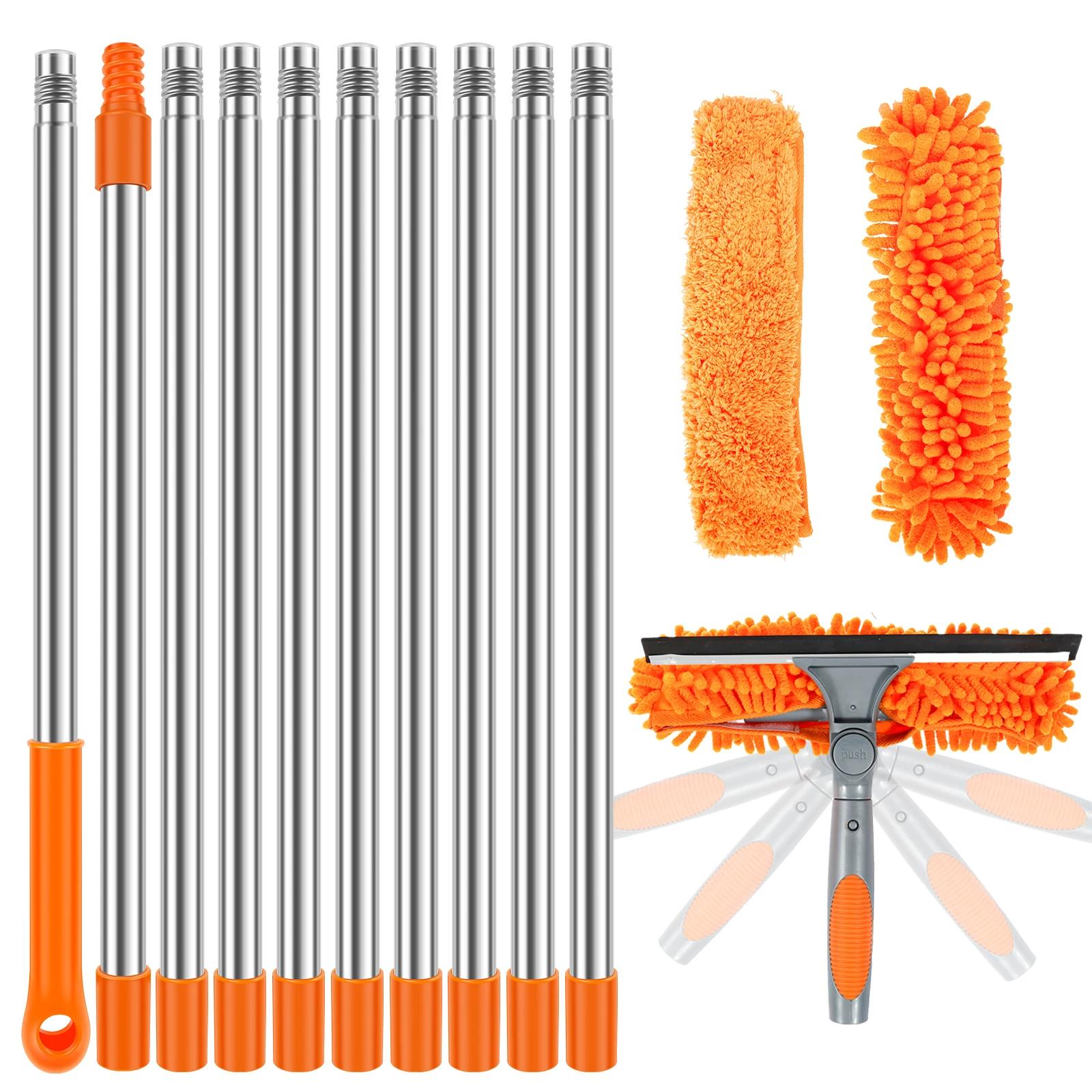 Kit de nettoyage de vitres étendu 100-420CM, 2 en 1, nettoyeur de raclette de verre Double face, vad