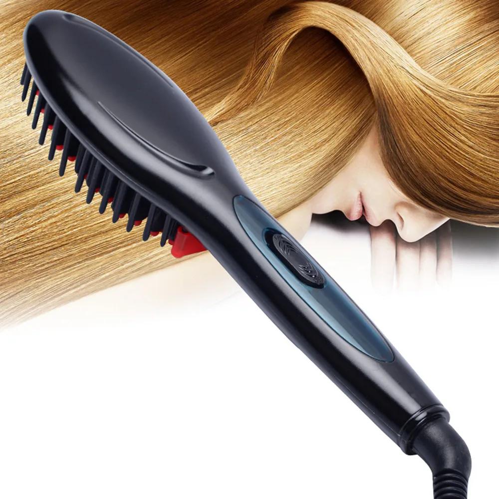 Nouveau Peigne à lisser électrique professionnel, brosse à cheveux, fers à lisser, prise ue/US/UK/AU