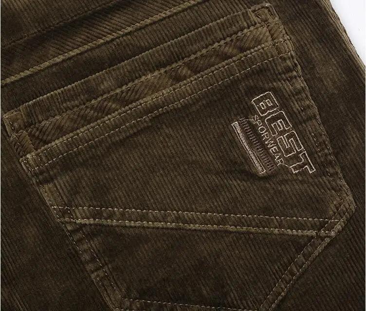 Pantalon en velours côtelé élastique pour homme, pantalon droit, pantalon épais, noir, affaires, déc