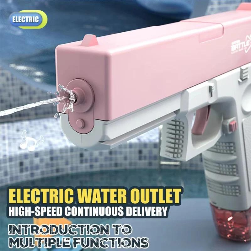 Pistolet à eau électrique portable, jouets d'extérieur pour enfants, rafale automatique