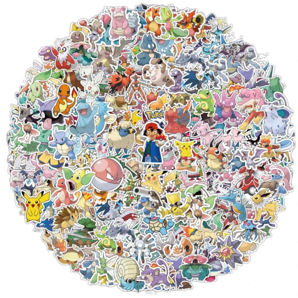 100/200 pièces mignon Pikachu Pokemon autocollants Kawaii ordinateur portable téléphone autocollants