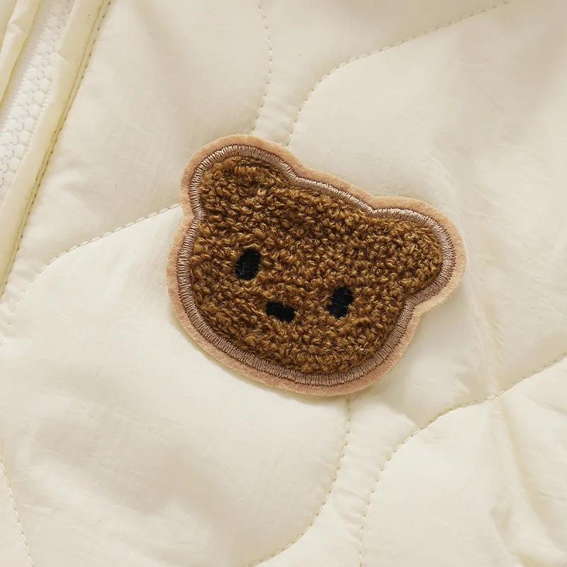 Combinaison d'hiver bébé ours - Vêtement extérieur doublé fourrure pour fille et garçon