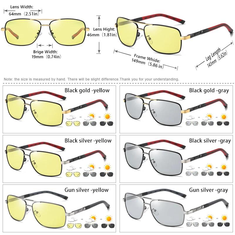 LIvissed MO-Lunettes de soleil polarisées photochromiques carrées, pour homme et femme, pour la cond