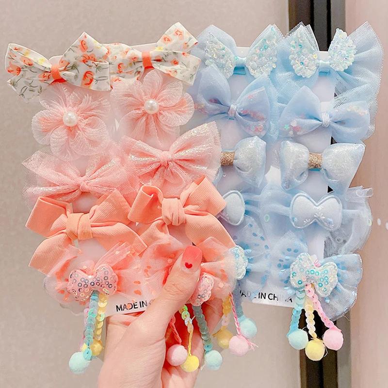 Ensemble 10 pièces épingle cheveux nœud princesse fille - Accessoires bébé mignons vente en gros