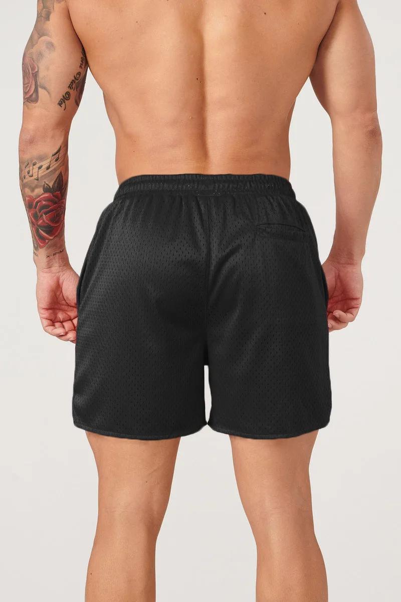 2025 Shorts de sport en maille pour hommes, séchage rapide, Hipster, boxe, jambes, trou d'entraîneme