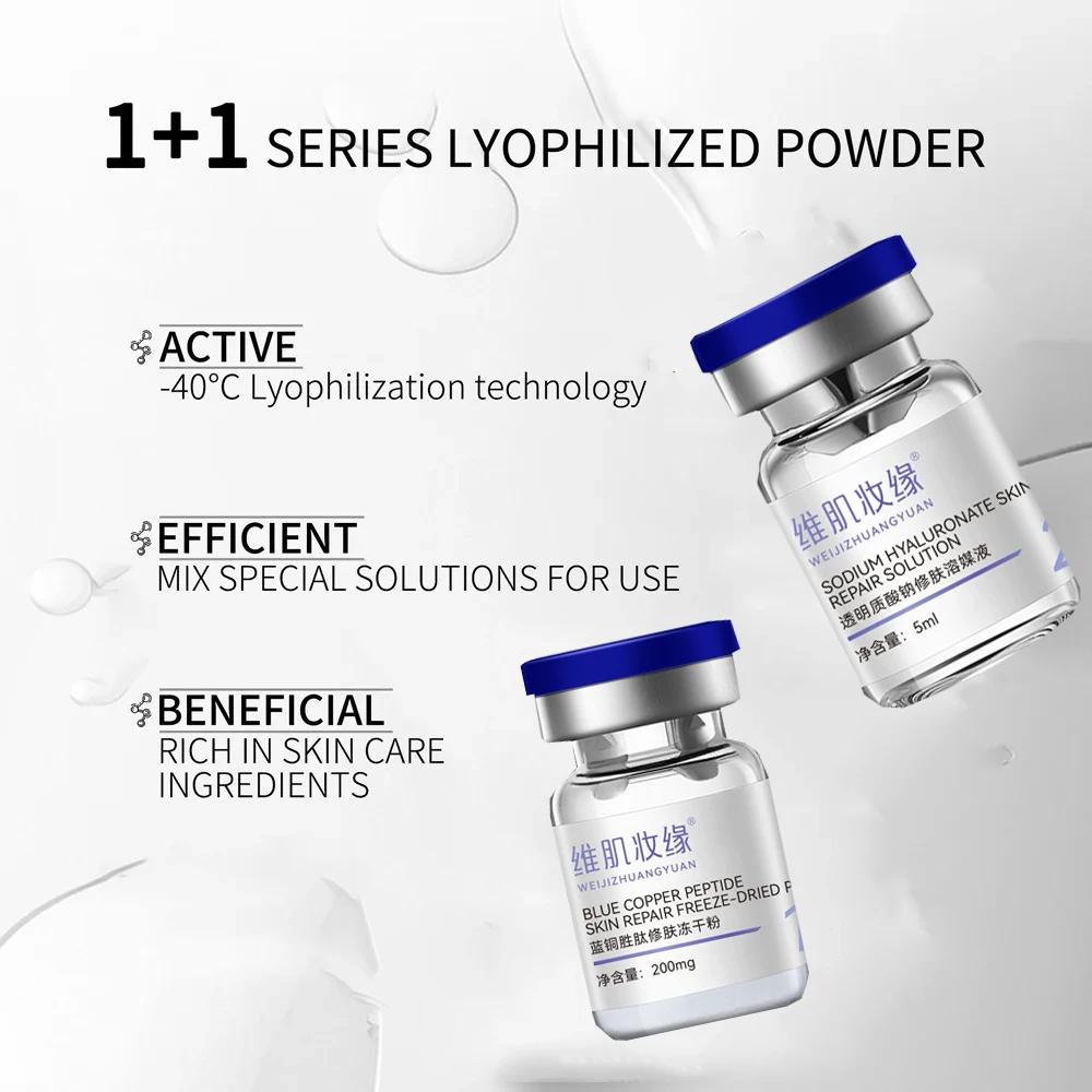 Ensemble de lyophilisation au Peptide de cuivre bleu, poudre lyophilisée, améliore les rides, Essenc