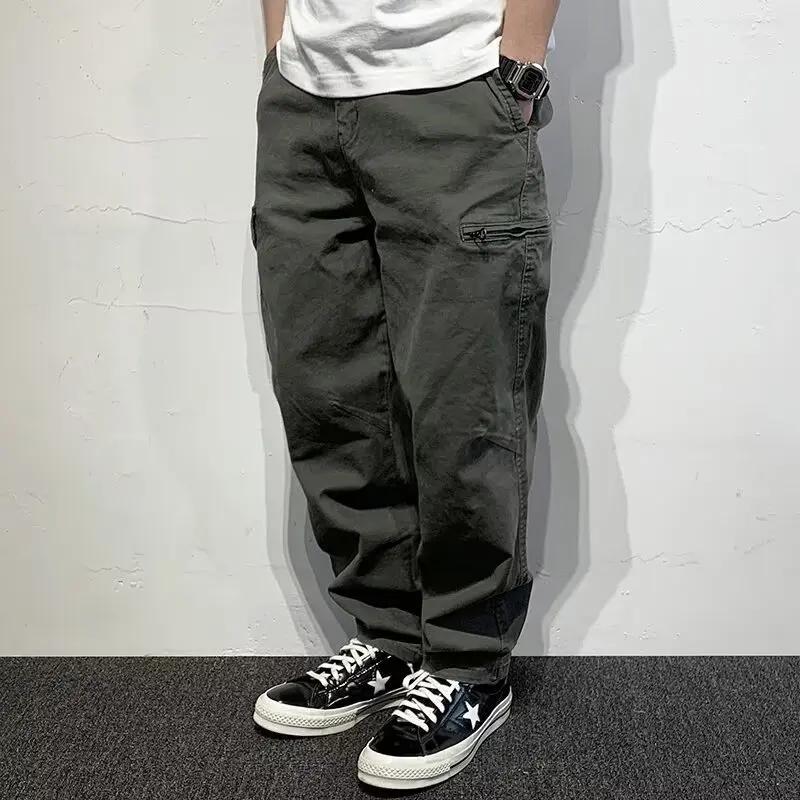 UNITIM Bretelles pour hommes, pantalon long décontracté à jambe droite, style américain, mode jeune,