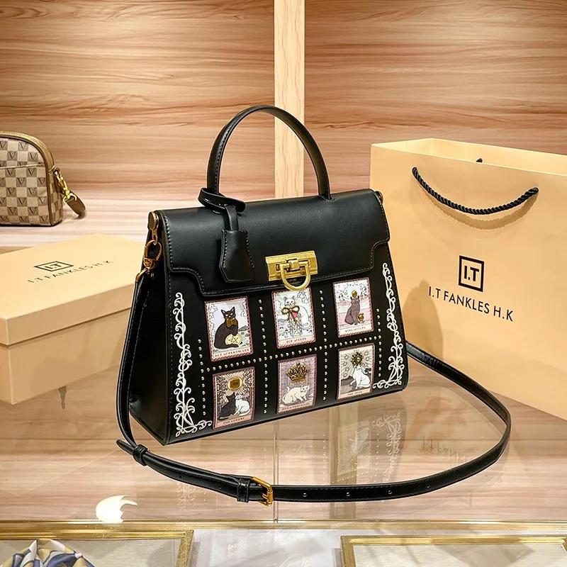 Sac à main de marque pour femmes, sac à bandoulière léger de luxe haut de gamme de styliste rétro, n