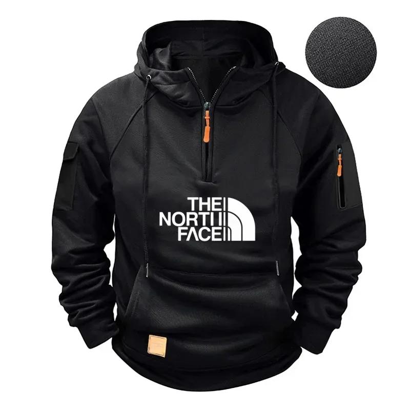 Sweat-shirt de sport décontracté à capuche à manches longues pour hommes, grande taille et pull de f
