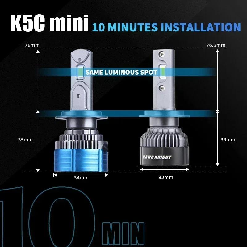 DAWNKNIGHT K5C Mini 40W H7 H4 Version longue durée ampoule de phare Led 4300K K6C Led HB3 H11 ampoul