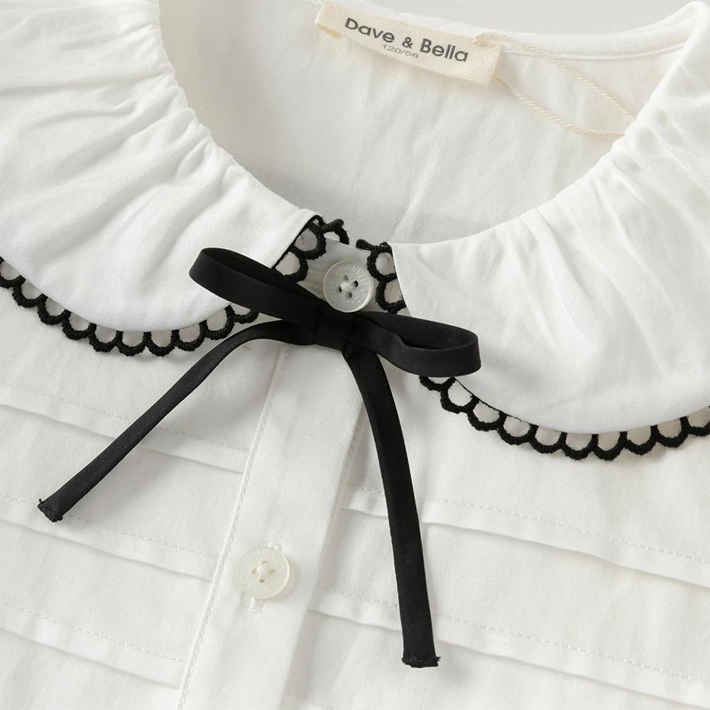 Chemise d'été pour enfants Dave Bella, chemisier en coton à manches courtes pour filles, 7-13 ans, h