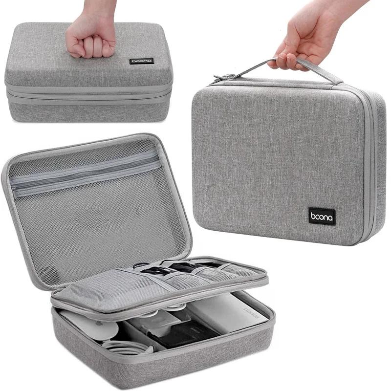 Étui rigide de grande capacité, sac de rangement numérique, sac de rangement de câbles de données po