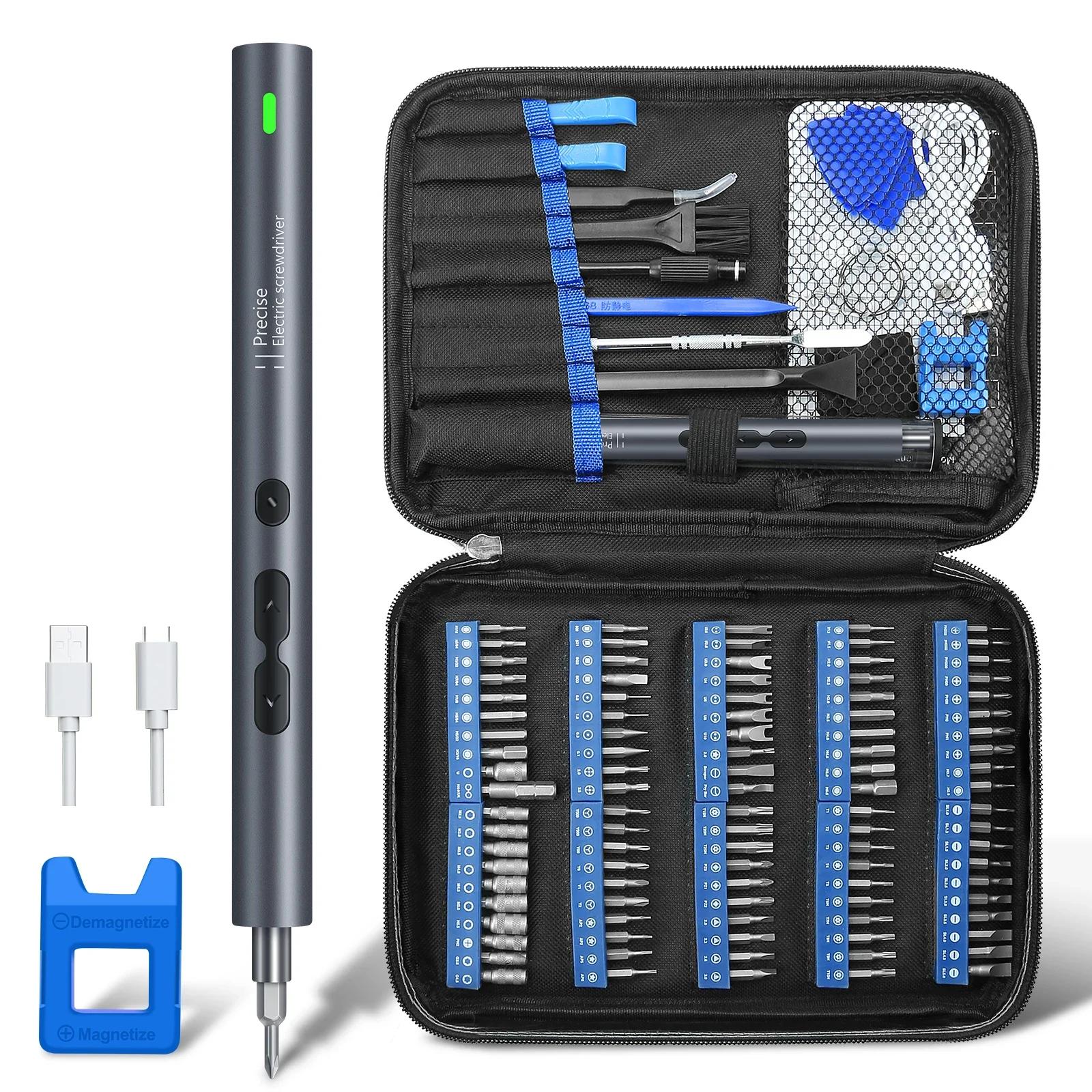 Jeu de tournevis électriques de précision 120 en 1, Mini Kit Rechargeable, embouts sans fil pour tél