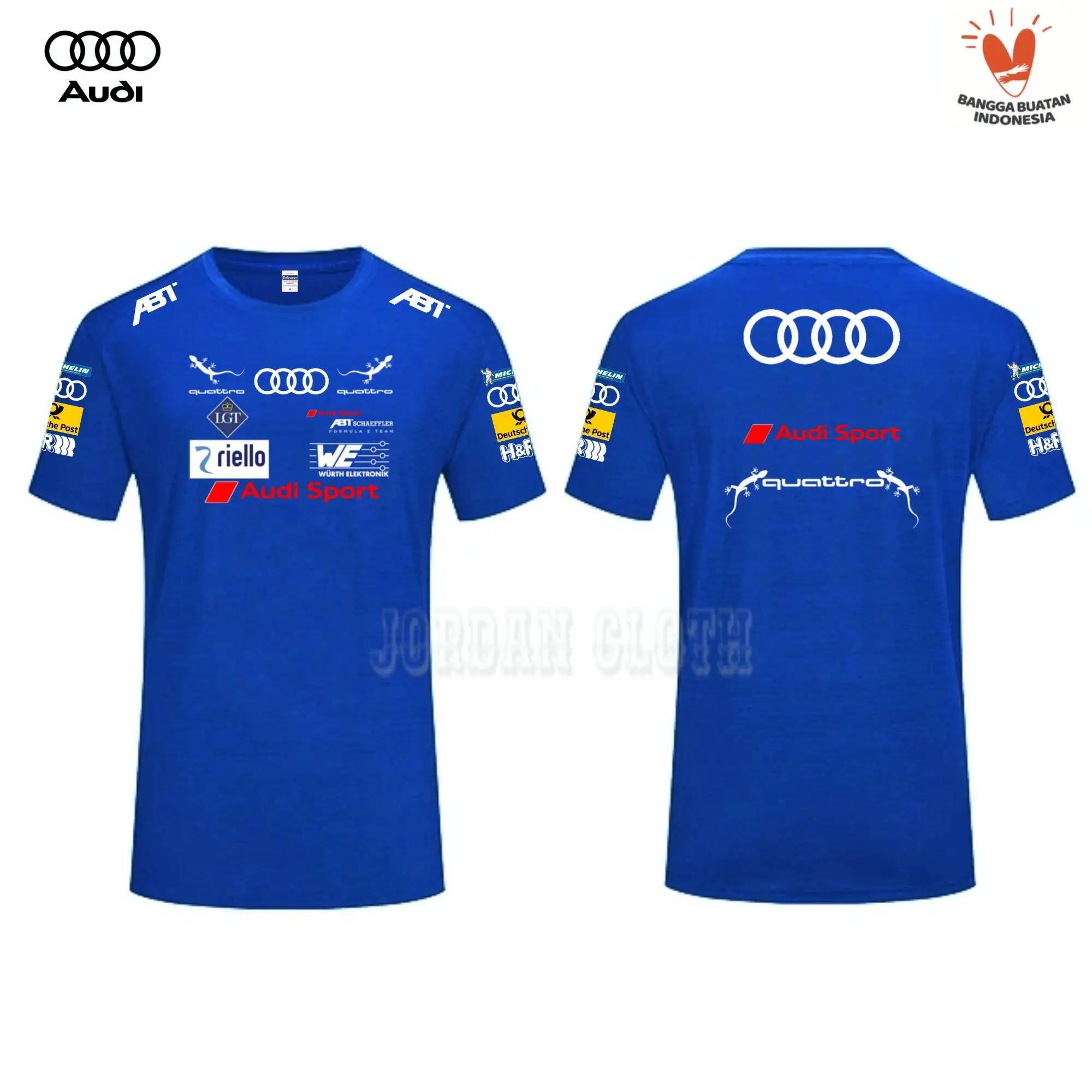 T-shirt de l'équipe de course Audi Sport, T-shirt imprimé de chauffeur de course, T-shirt ample et c