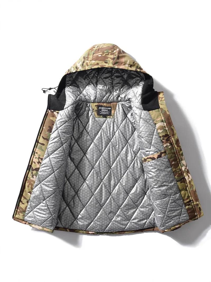 Veste thermique en coton camouflage militaire C09 pour homme, épaisse, chaude, coupe-vent, avec ferm