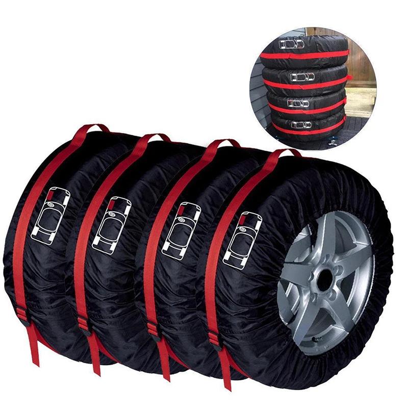 Housse de protection pour pneus de secours de voiture, 4 pièces/lot, sacs de rangement en Polyester