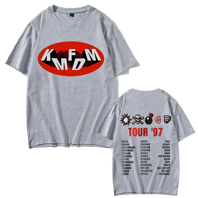 Rock Band Kmfdm Tour 97 T-shirt imprimé graphique été hommes femmes Vintage gothique Punk Streetwear