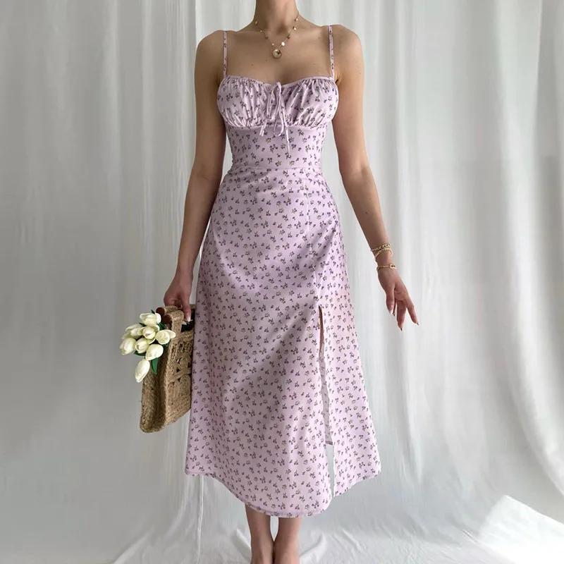 Robe longue élégante à fleurs pour femmes, tenue de plage, moulante, Streetwear, vêtements d'été, ve