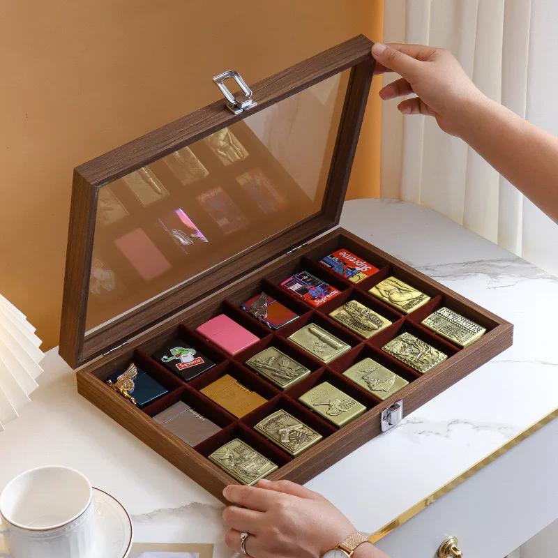 Boîte de rangement pour briquet, support de briquet, boîte d'exposition coupe-vent, présentoir trans