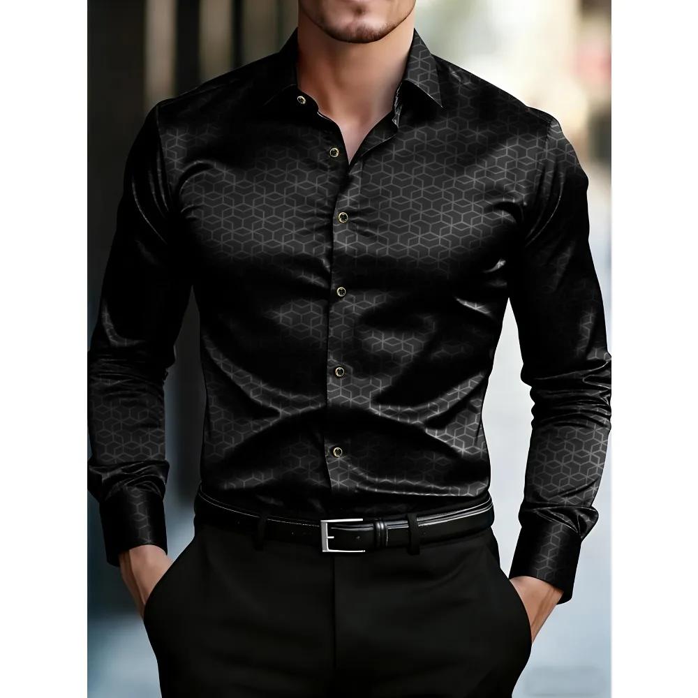 Chemise noire pour homme FGKKS, neuve, de luxe européenne, à carreaux, manches longues, élégante, dé