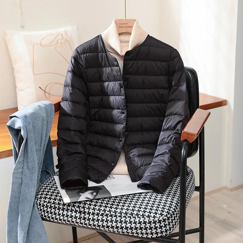 Vestes chaudes en duvet de canard blanc pour femme, manteaux bouffants Ultra légers et pliables, à l
