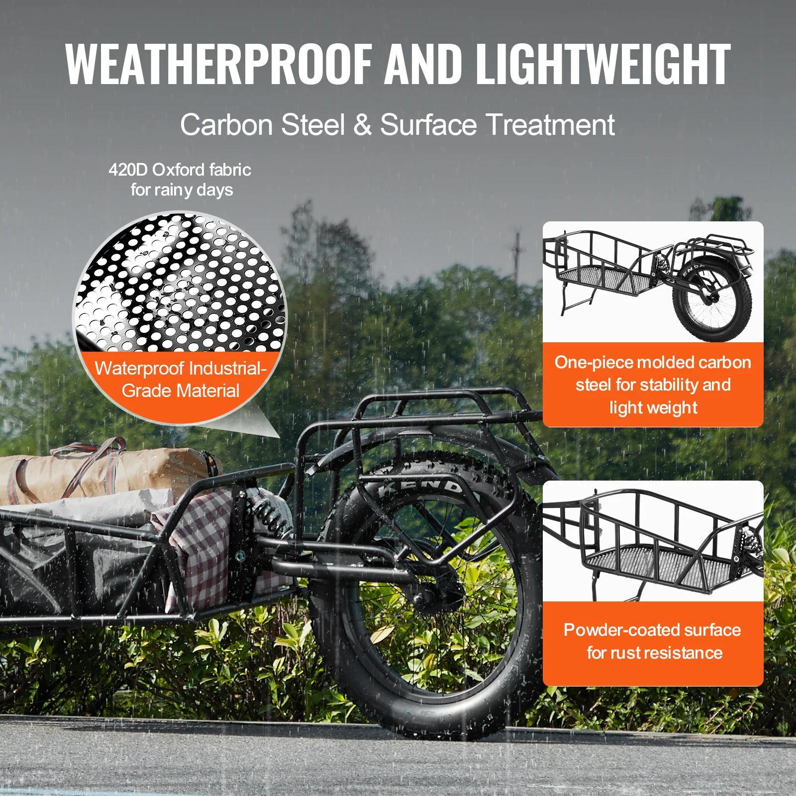 SucceBuy Remorque de chargement de vélo Capacité de 70 lb Chariot de chariot de vélo robuste Rangeme
