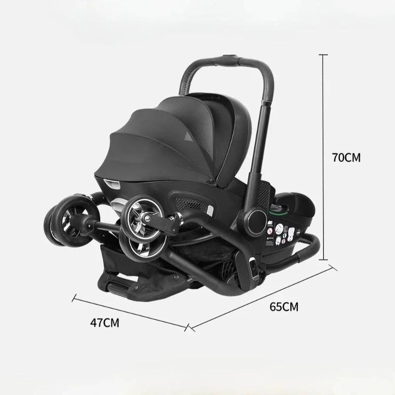 Poussette bébé rose 4-en-1 toute neuve. Poussette portable pour bébé, siège auto pour enfant, bercea