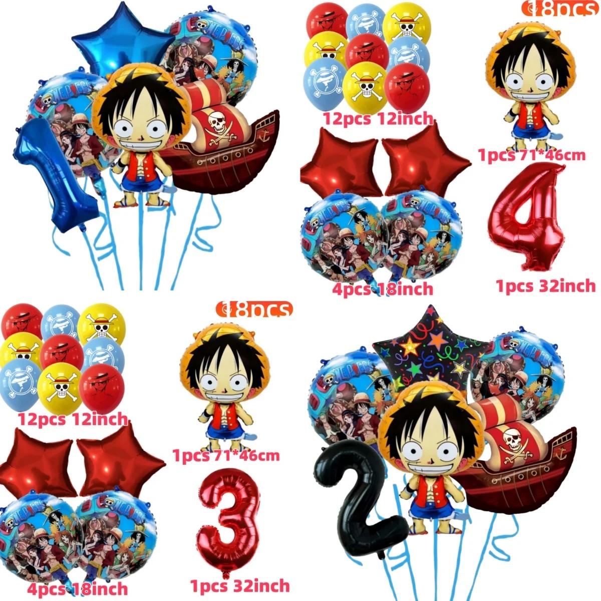 One Piececeed Luffy Zoro thème 32 pouces numéro étoile bateau Pirate feuille Ballon accessoires cade