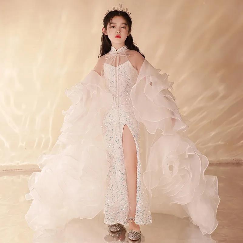 Robe de performance pour filles, tenue de princesse pour fête, tenue de cérémonie pour enfants, robe