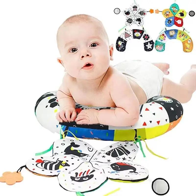 Jouets d'oreiller pour bébé, noir et blanc, contraste élevé, jouets Montessori pour bébés de 0 à 6 a
