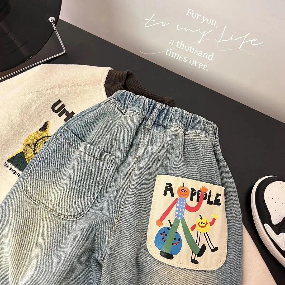 Printemps automne enfant en bas âge garçons Denim pantalon coton Animepattern Babys garçons jean déc