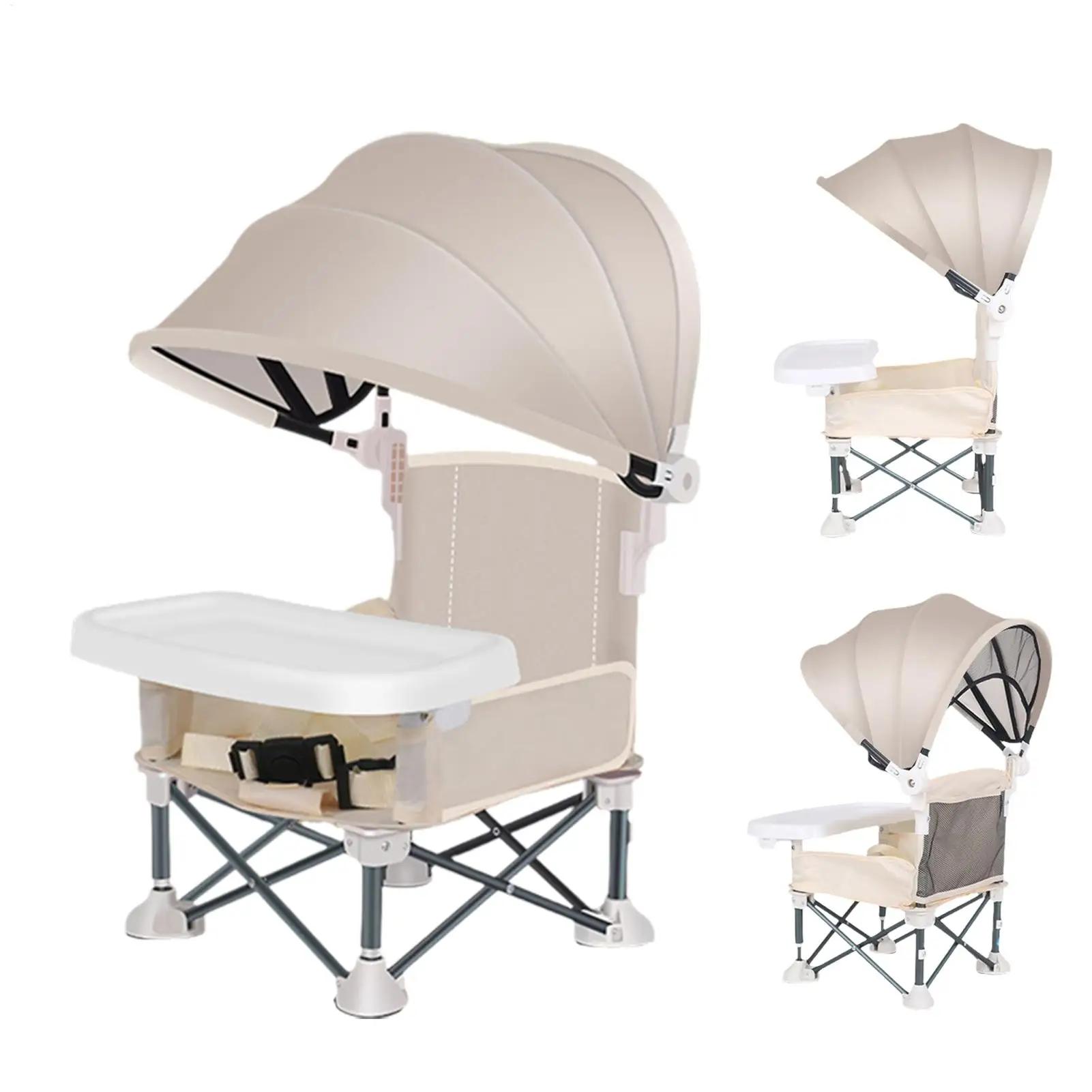 Chaise d'alimentation pliable pour bébé, rehausseur d'alimentation avec pare-soleil et plateau amovi