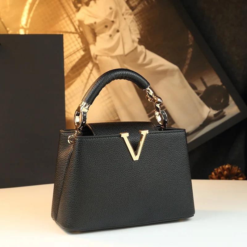 Sac à main en cuir pour femme, tendance, décontracté, classique, vintage, élégant, de créateur, haut