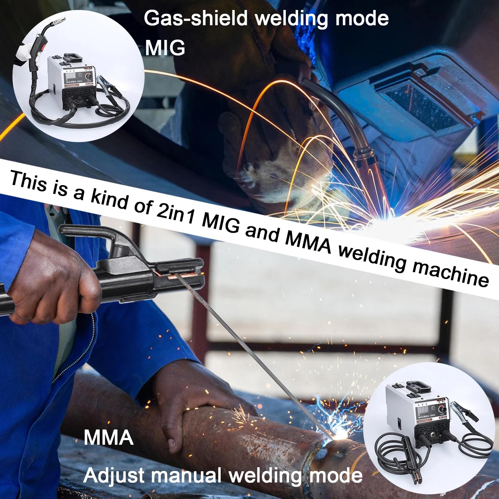 Soudeuse MIG MMA 2 en 1 120A portable à onduleur IGBT, machine à souder sans gaz CO2, plus de 5000 v