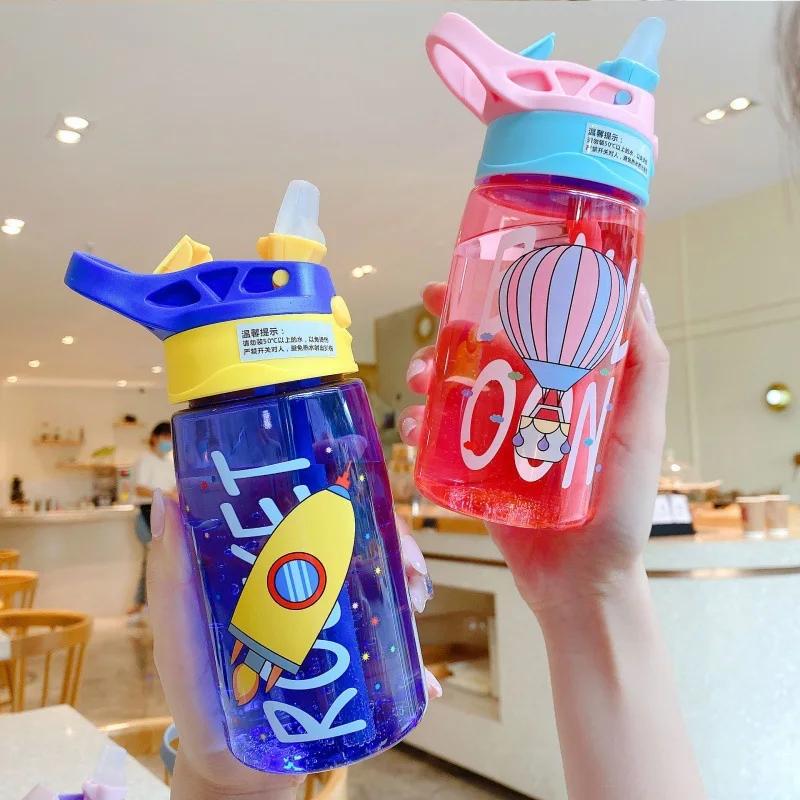 Tasse d'eau en plastique pour enfants, tasse de paille, bec de canard Portable créatif adulte mâle e