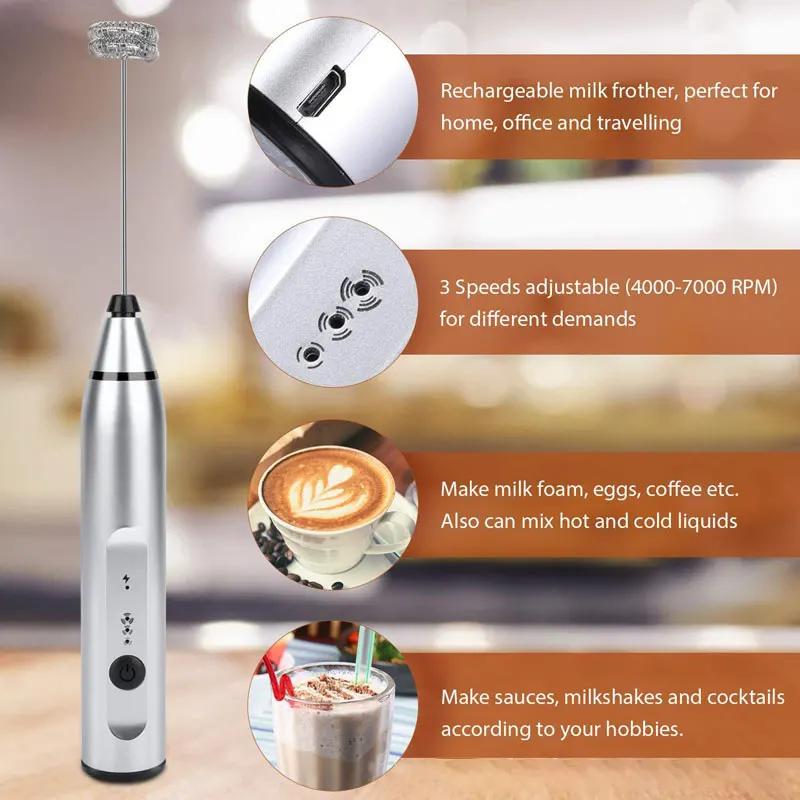 Mousseurs à lait sans fil mélangeur électrique portatif avec USB Mini cafetière électrique fouet mél