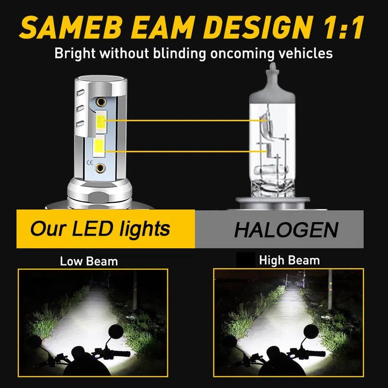 1 pièces pour Yamaha MT07 MT03 MT09 moto H4 H1S 9003 phare LED ampoules Hi/Lo 4800LM 6000K blanc CAN