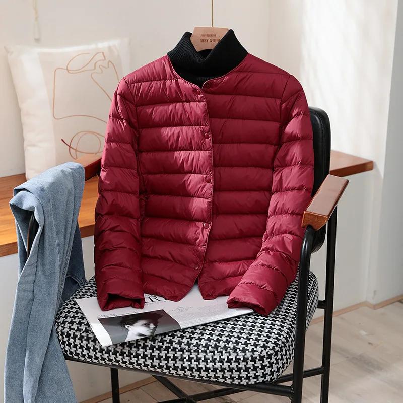 Vestes chaudes en duvet de canard blanc pour femme, manteaux bouffants Ultra légers et pliables, à l