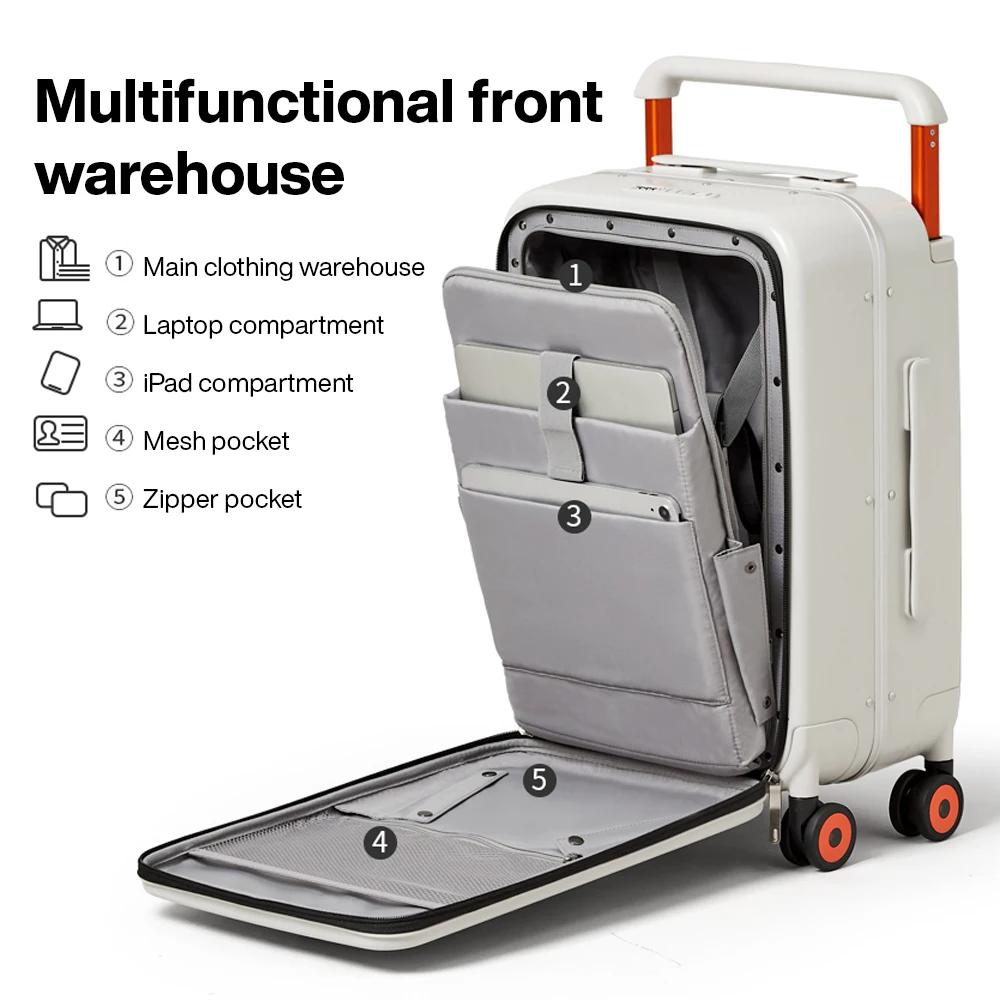Valise Mixi Nouveau Design à Poignée Large, Cadre en Aluminium, Bagage Cabine pour Hommes, Valise de