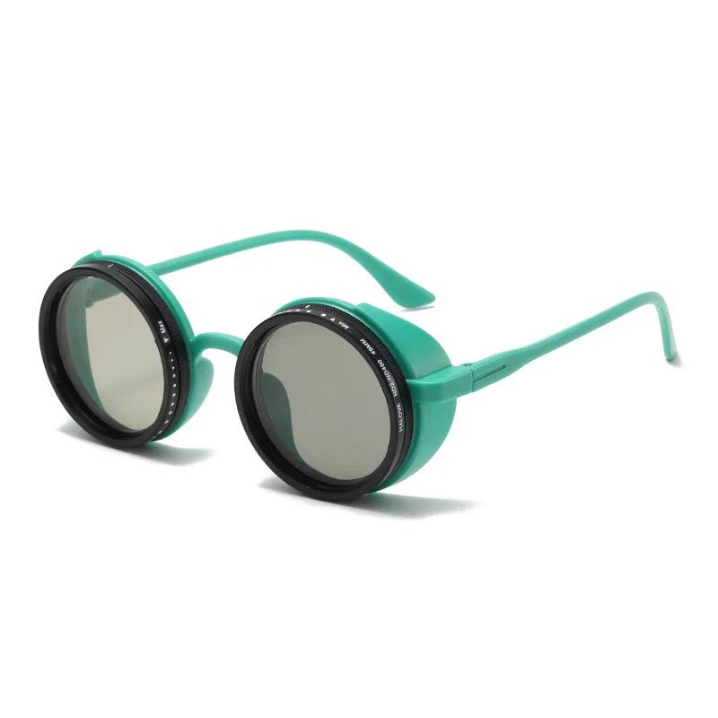 SEAMERGO rétro petit cadre rond ND9 lunettes de soleil polarisées à intensité variable à la mode lun
