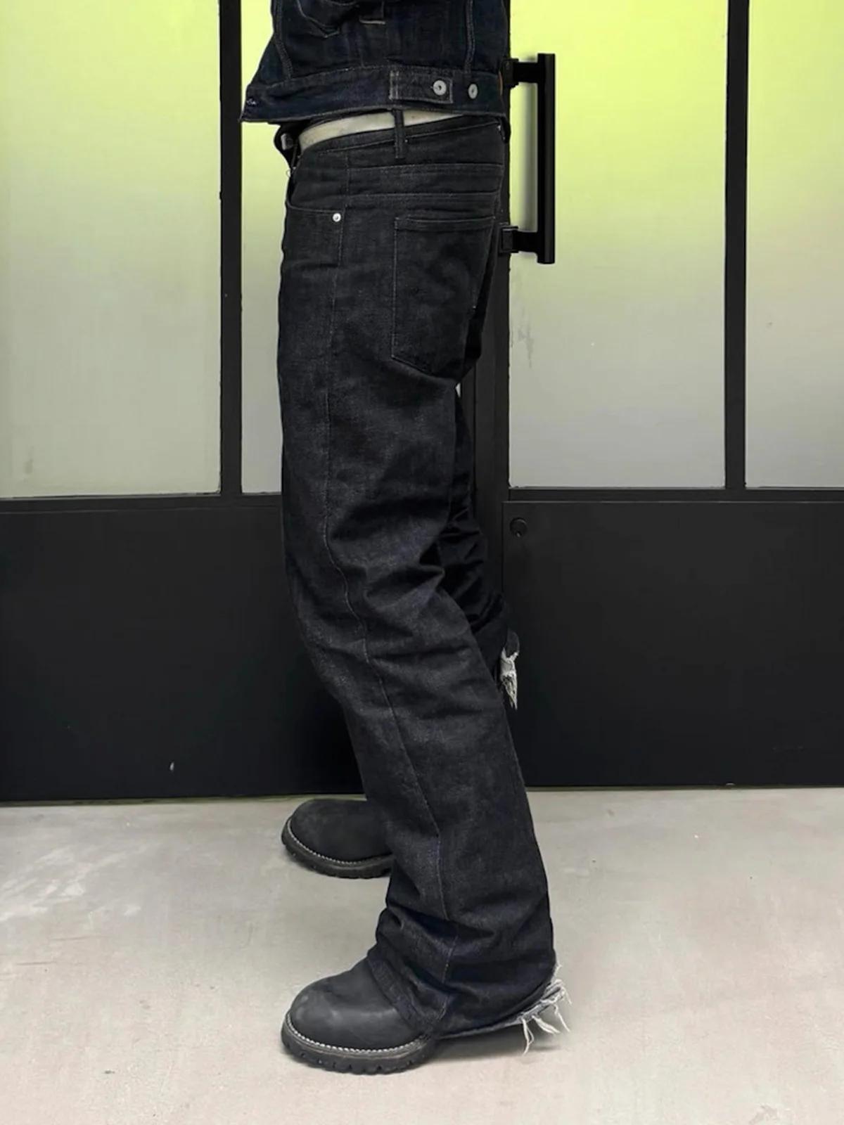 MIJKO BootCut Original jean pantalon à jambes larges bouton droit conception ZJ124