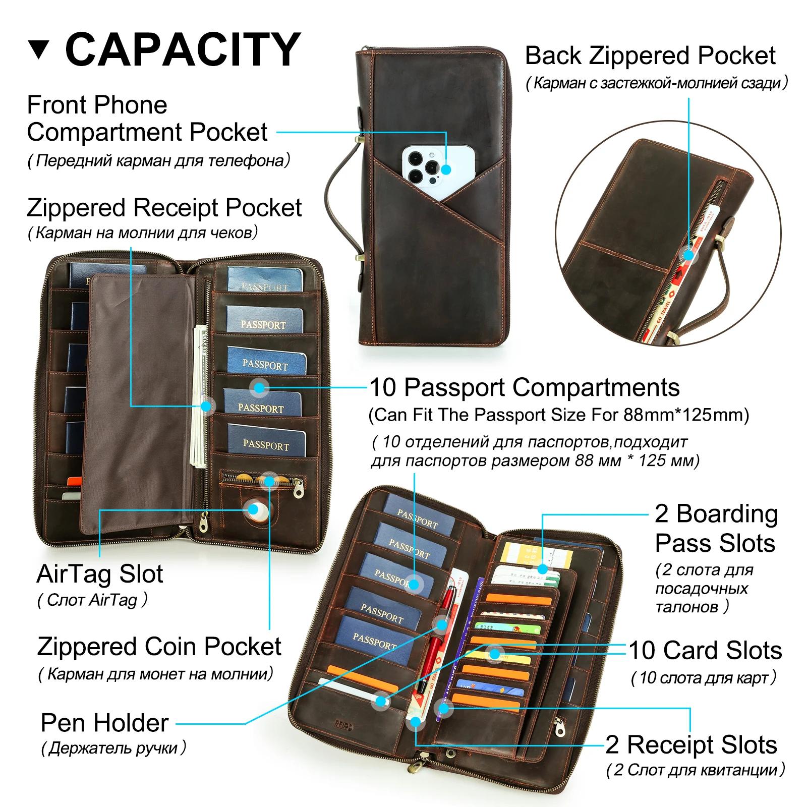 Packs de passeport portefeuille porte-passeport de voyage familial étui à documents organisateur por