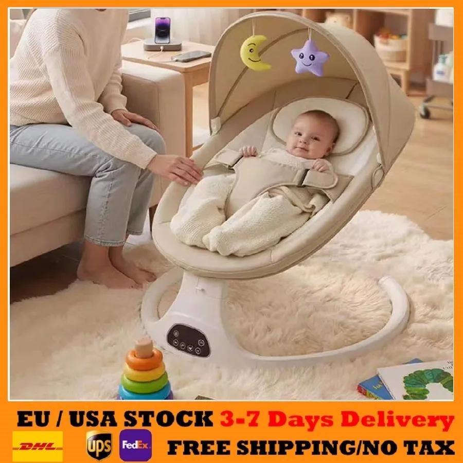 Berceau Électrique pour Bébé, Chaise à Bascule, Transat Vibrant, Berceuse Électrique Apaisante Autom