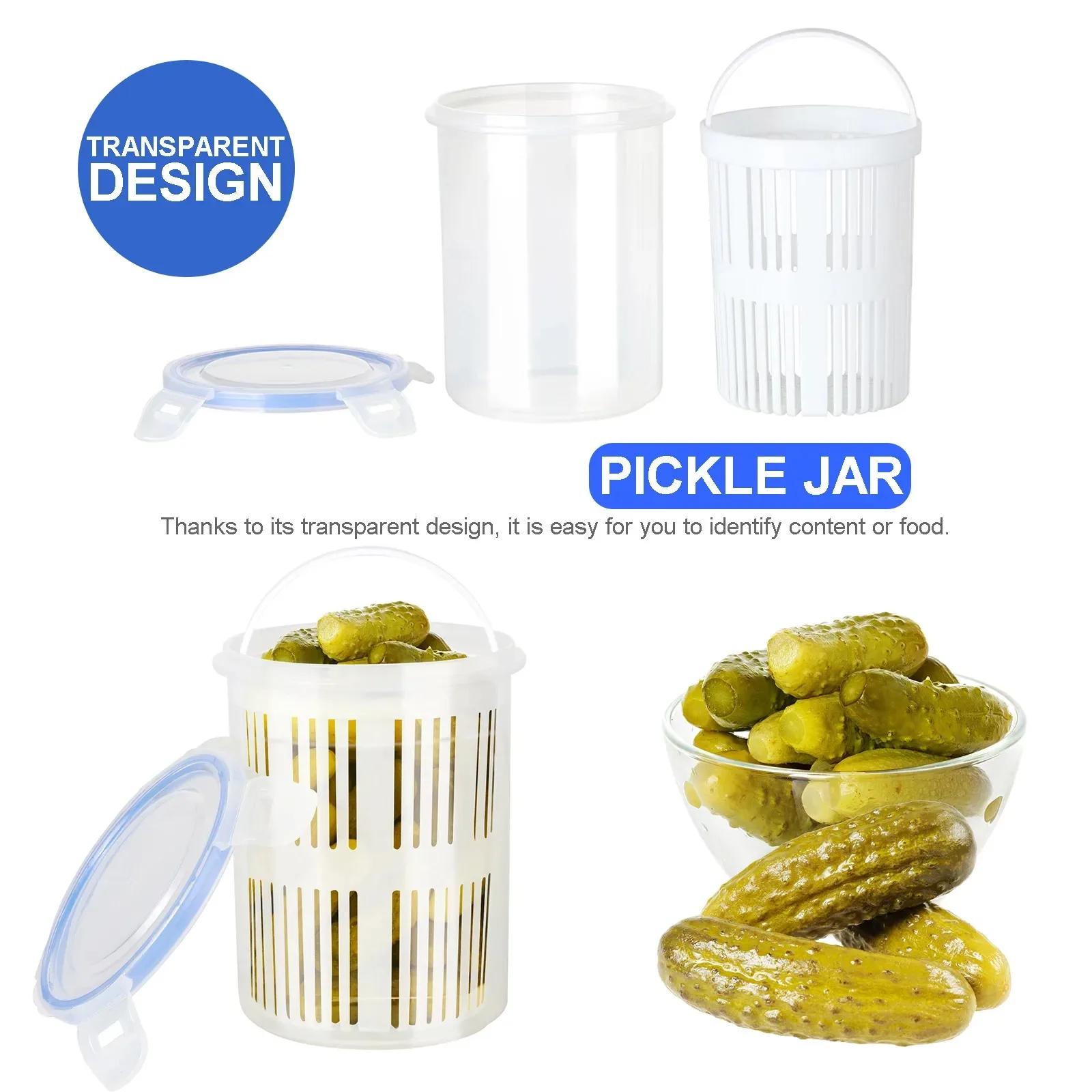 Pot de cornichons avec filtre, récipient de stockage des aliments, support de cornichons, seau de co