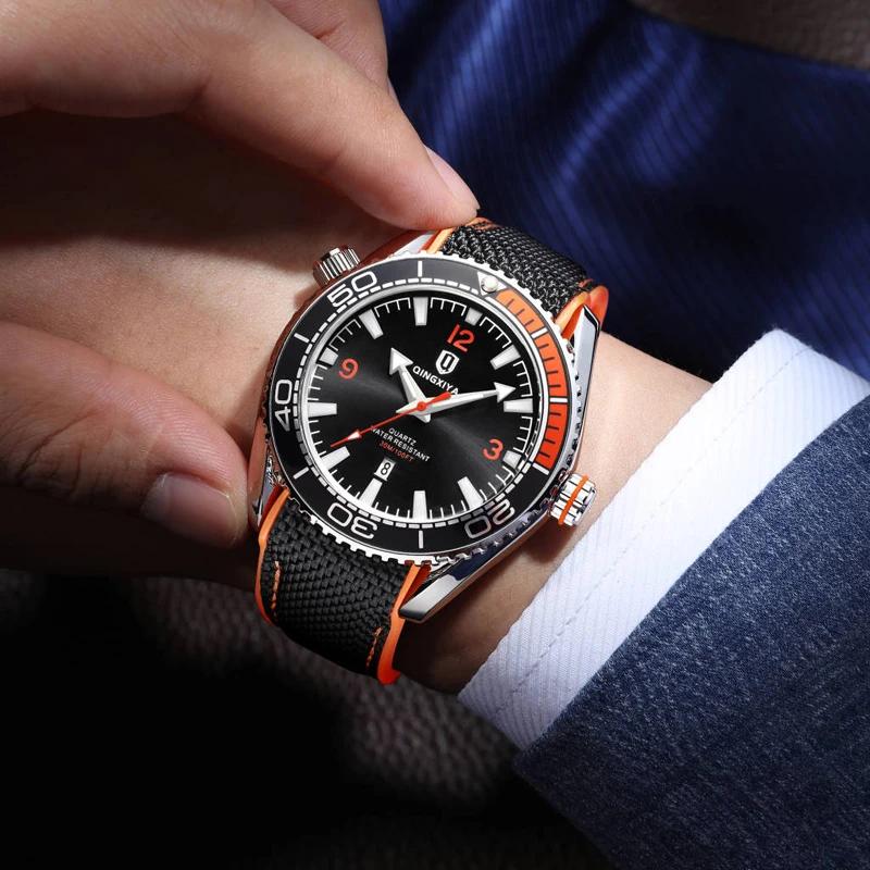 QINGXIYA-Montre à Quartz pour Homme, Bracelet en Silicone, Étanche, Shoe, Calendrier, Nouvelle Mode