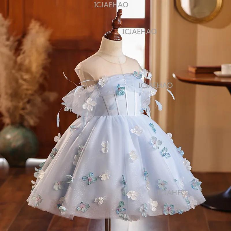 Robe de princesse pour filles, costume de demoiselle d'honneur, petite fée, pour spectacle de piano,
