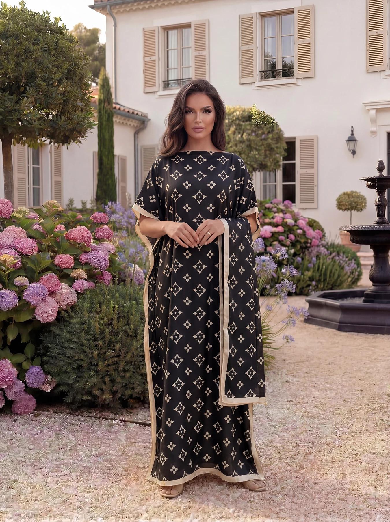 Robe de soirée musulmane pour femme, style européen et américain, Abaya Dubaï, maxi, design africain